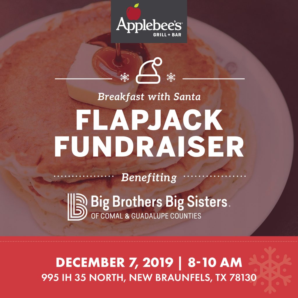 Applebee's Breakfast with Santa Flapjack Fundraiser benefiting Big Brothers Big Sisters of Comal & Guadalupe Counties.